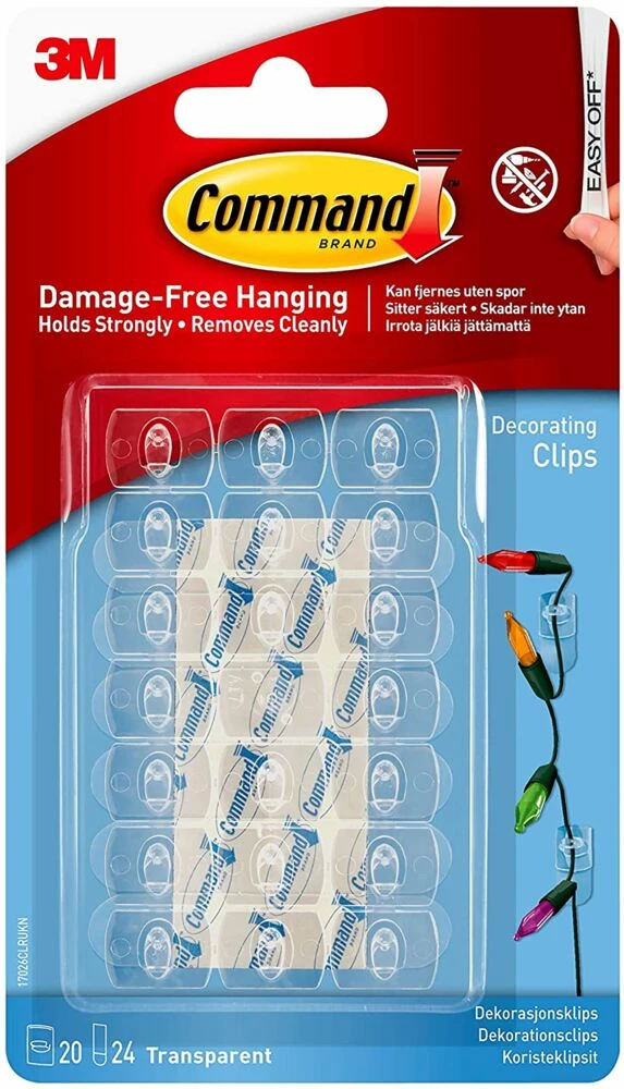 3M Command™ Clear Dekorklips Med Clear Strips 1 3M Command™ Clear Dekorklips Med Clear Strips